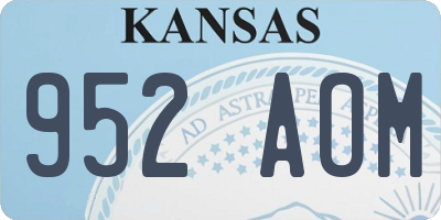 KS license plate 952AOM