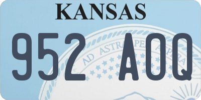 KS license plate 952AOQ