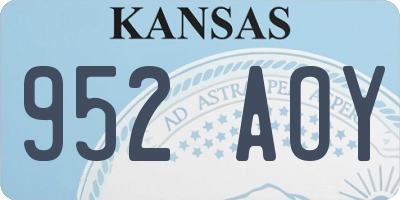 KS license plate 952AOY