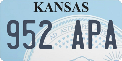 KS license plate 952APA