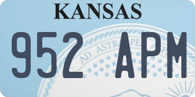 KS license plate 952APM