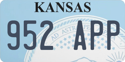 KS license plate 952APP
