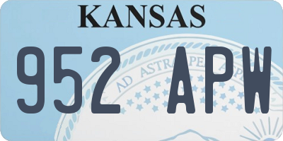 KS license plate 952APW