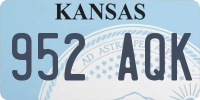 KS license plate 952AQK