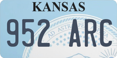 KS license plate 952ARC