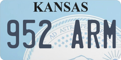 KS license plate 952ARM