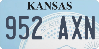 KS license plate 952AXN