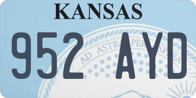 KS license plate 952AYD