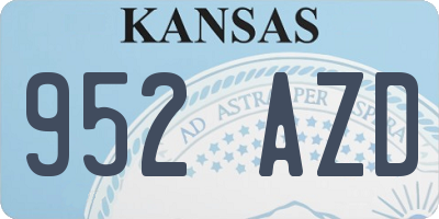 KS license plate 952AZD