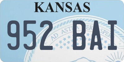 KS license plate 952BAI