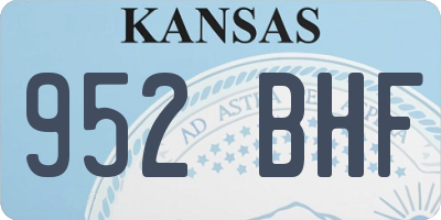 KS license plate 952BHF