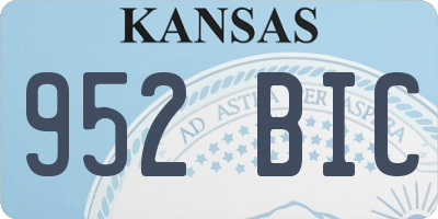 KS license plate 952BIC