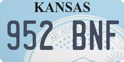 KS license plate 952BNF