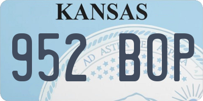 KS license plate 952BOP