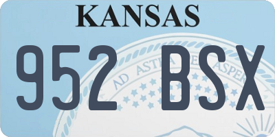 KS license plate 952BSX