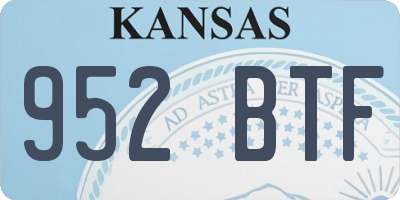 KS license plate 952BTF
