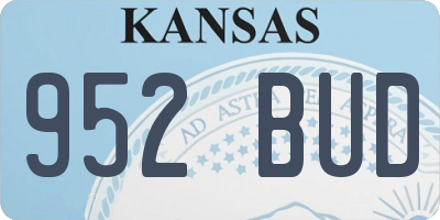 KS license plate 952BUD