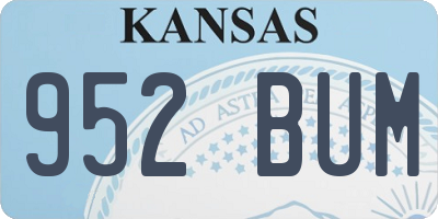 KS license plate 952BUM