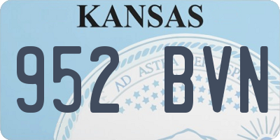 KS license plate 952BVN