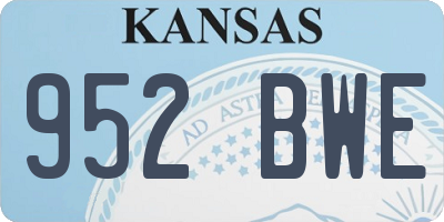 KS license plate 952BWE
