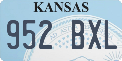 KS license plate 952BXL
