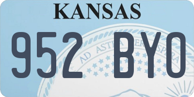 KS license plate 952BYO