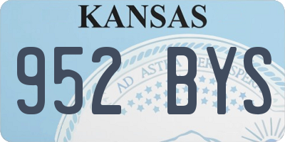 KS license plate 952BYS