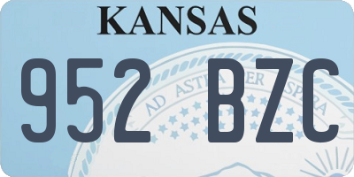 KS license plate 952BZC