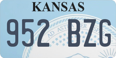 KS license plate 952BZG