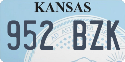 KS license plate 952BZK