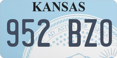 KS license plate 952BZO