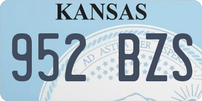 KS license plate 952BZS