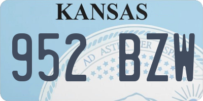 KS license plate 952BZW