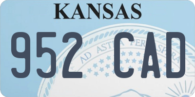 KS license plate 952CAD