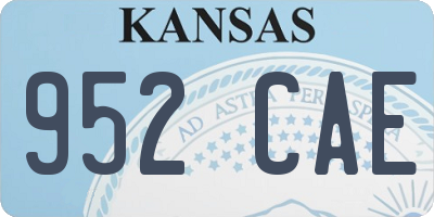 KS license plate 952CAE