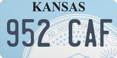 KS license plate 952CAF