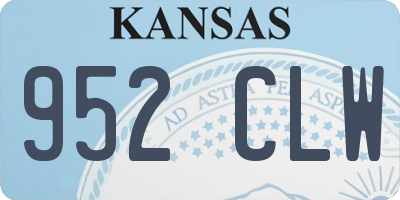 KS license plate 952CLW