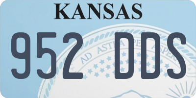 KS license plate 952DDS