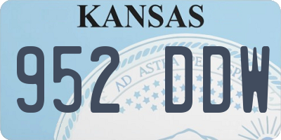 KS license plate 952DDW