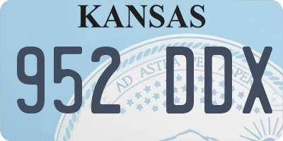 KS license plate 952DDX