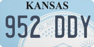 KS license plate 952DDY
