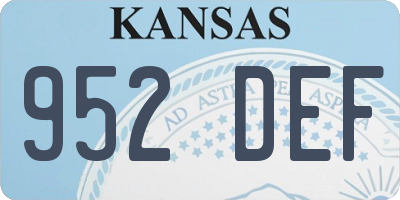 KS license plate 952DEF