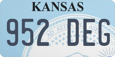 KS license plate 952DEG