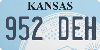KS license plate 952DEH