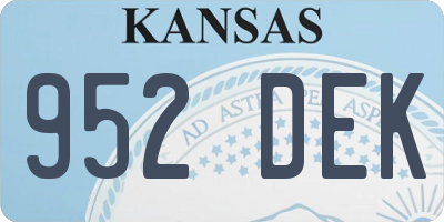 KS license plate 952DEK