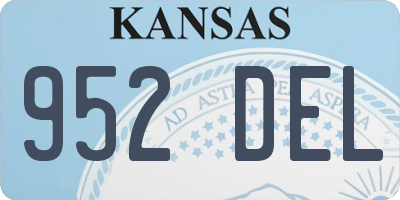 KS license plate 952DEL