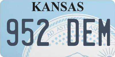 KS license plate 952DEM