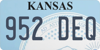 KS license plate 952DEQ