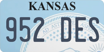 KS license plate 952DES
