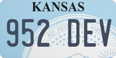 KS license plate 952DEV
